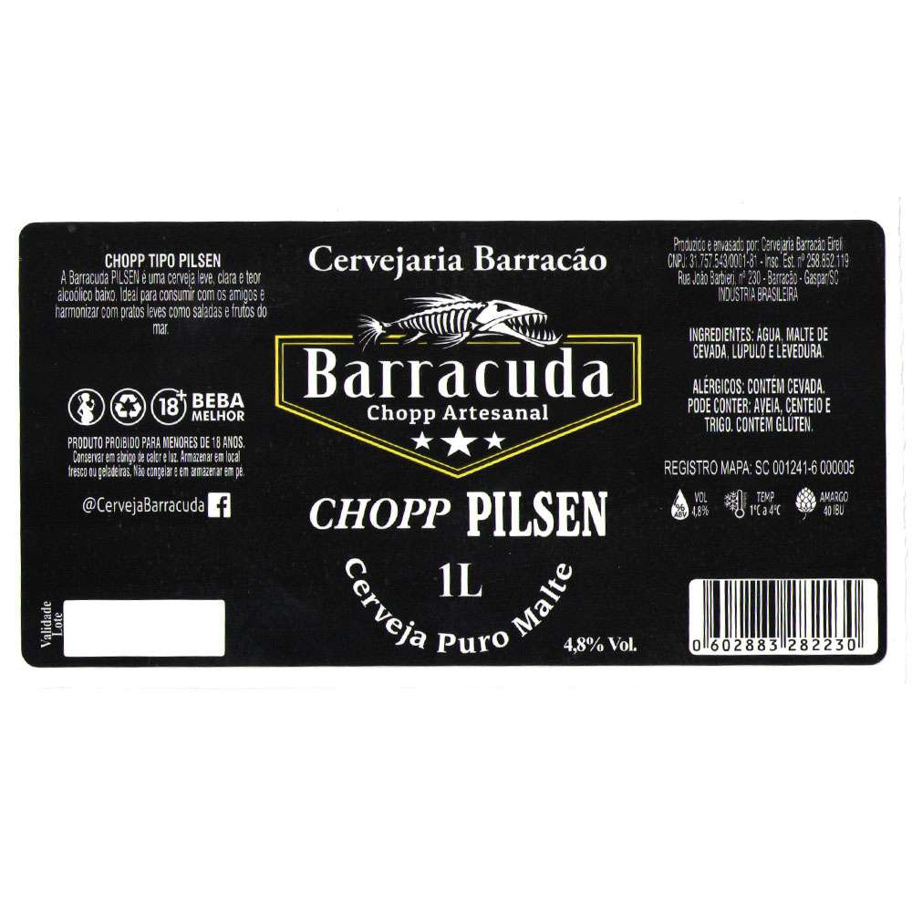 Barracuda Chopp Pilsen 1 L