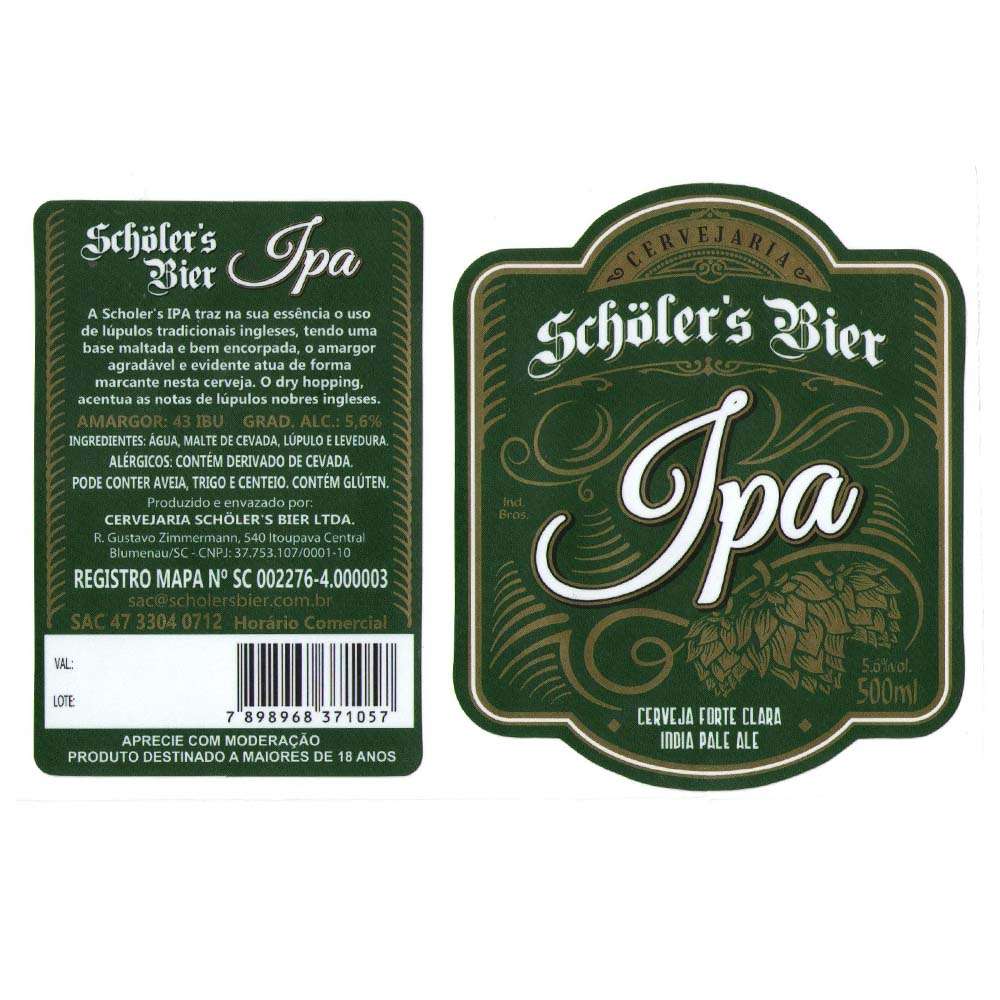 Scholers Bier IPA 500 ML