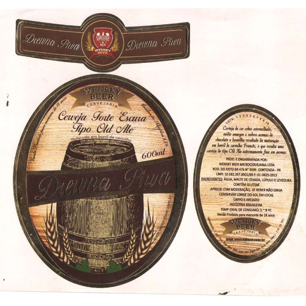Rótulo de cerveja Wensky Beer - Tipo Old Ale 