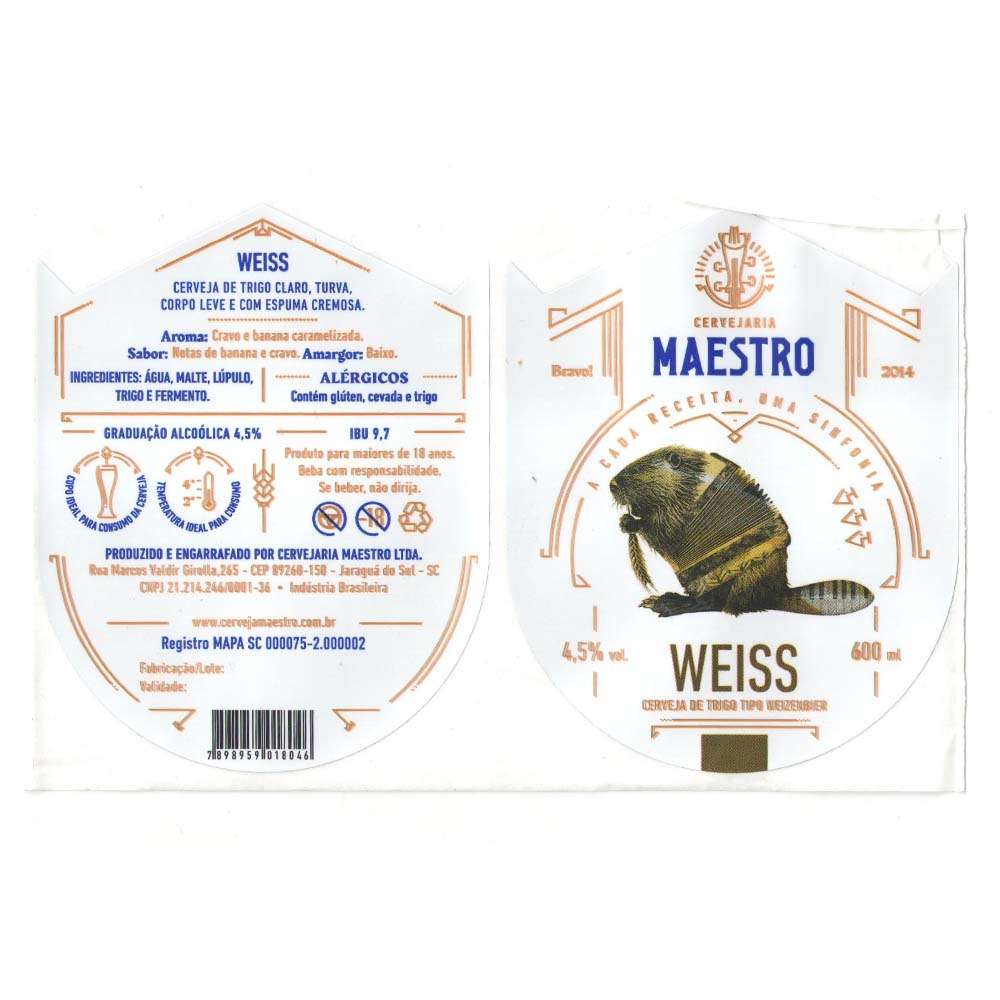 Maestro Cervejaria Weiss  600 ml