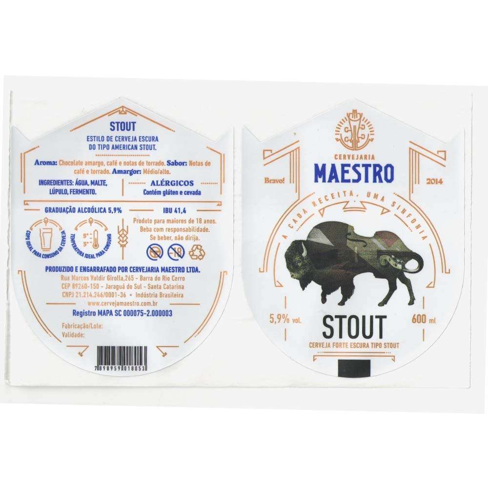 Maestro Cervejaria Stout  600 ml