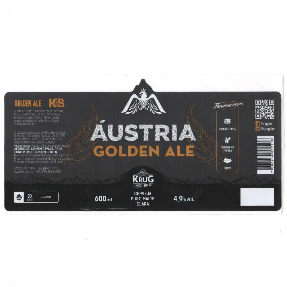 Krug Bier - Áustria Golden Ale 600ml