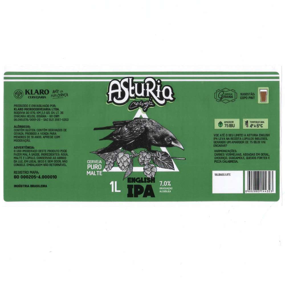 Asturia Cerveja - English Ipa 1L
