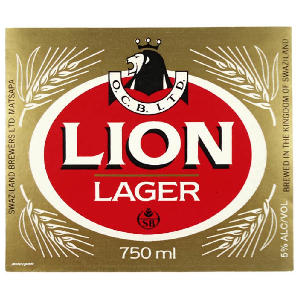 Rótulo de Cerveja Africa do sul Lion Lager