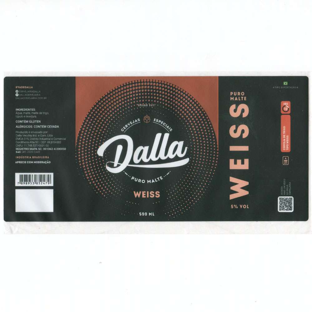 Cervejas Especiais Dalla - Weiss 500ml