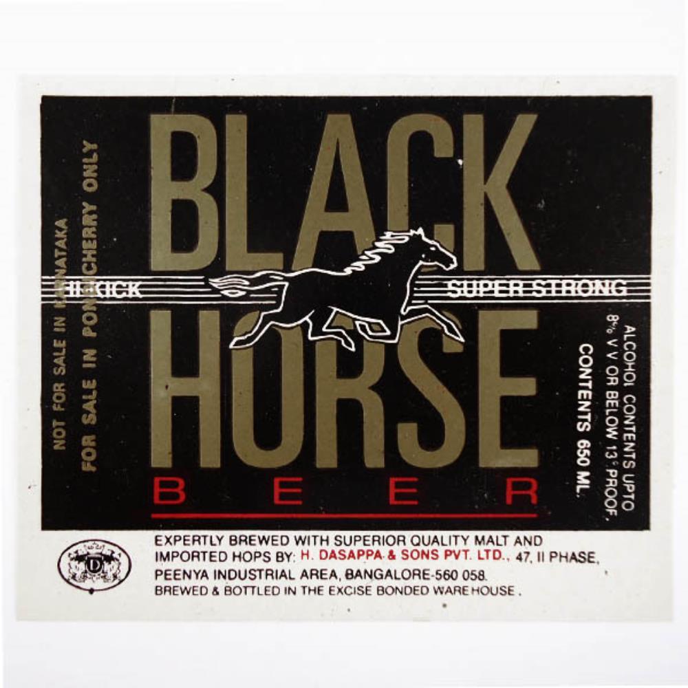 Rótulo de Cerveja Índia Black Horse Beer