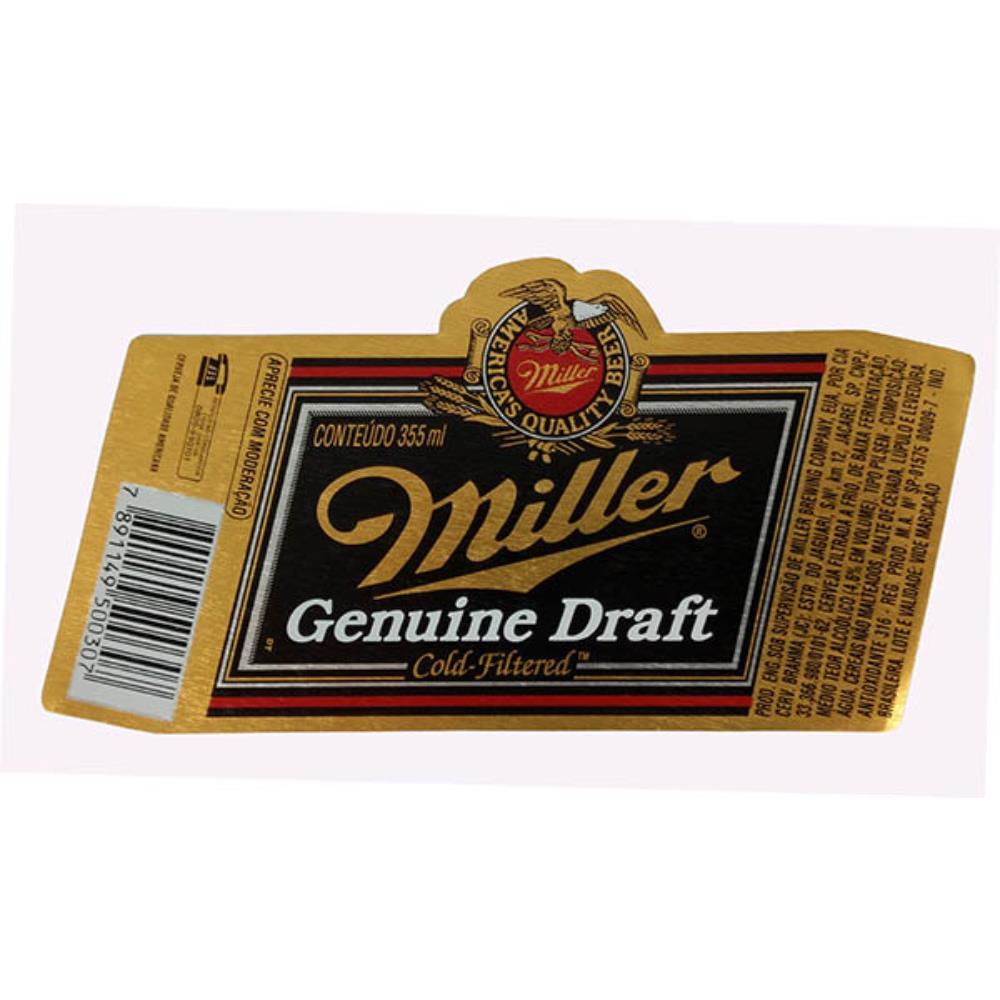 Rótulo de cerveja Miller Genuine Draft 1